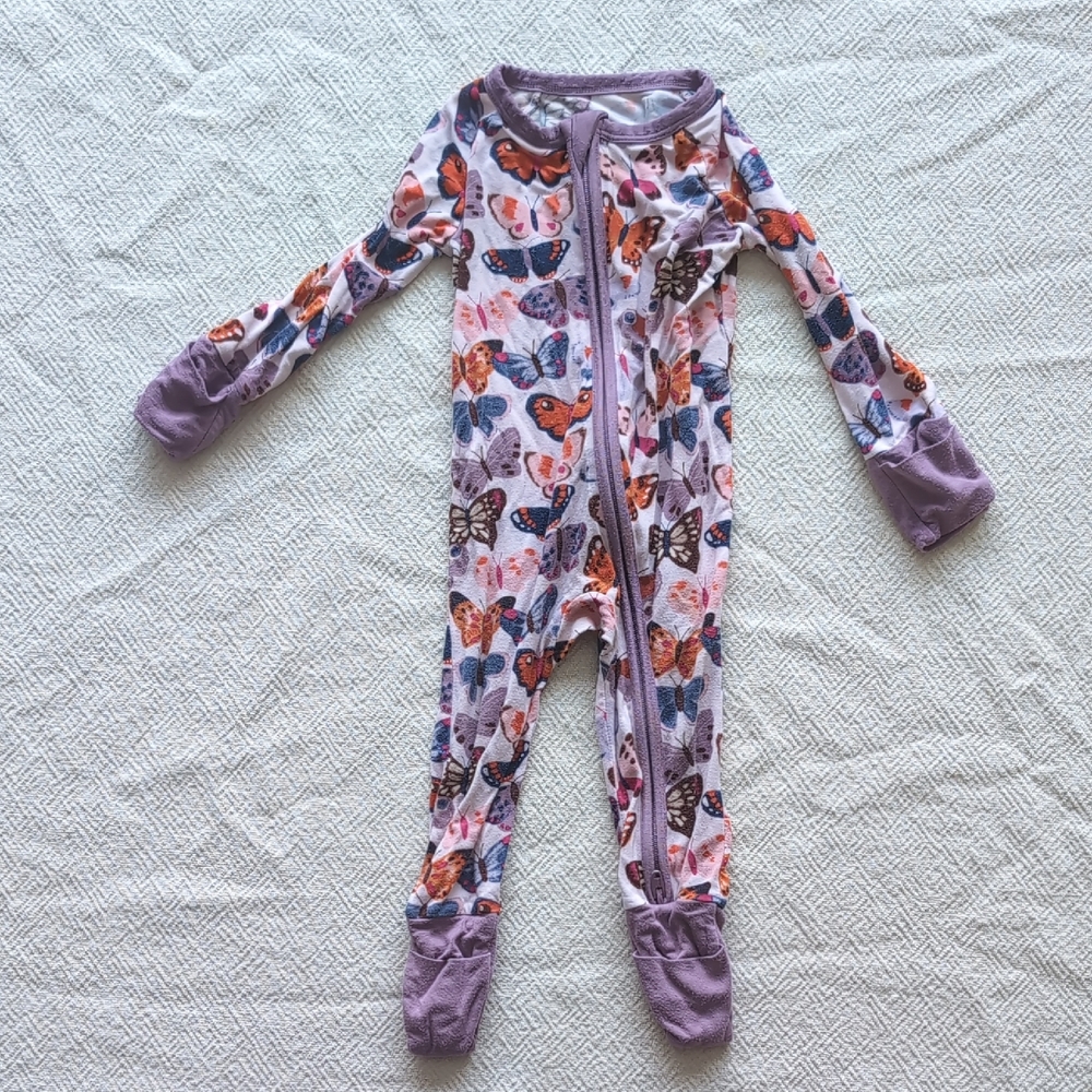 Little Sleepies Butterfly Kisses Purple Zippy 0-3 Months